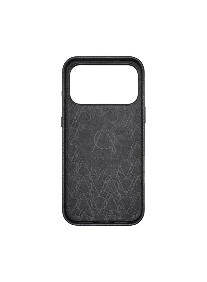 A-Case It’s My Case Amur Genuine Leather MagSafe Case for iPhone 17 Pro Max – Slim Fit Shockproof Protective Cover with Lychee Texture, Raised Camera Protection & Tactile Buttons – Black - Image 3