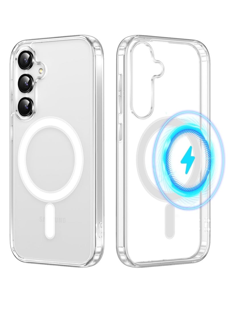 Samsung Galaxy A35/A55 Case Clear [Anti-Yellowing] [Compatible with MagSafe Magnetic] [Anti-Drop and Shockproof] Slim Phone Cover (Clear) - Image 1