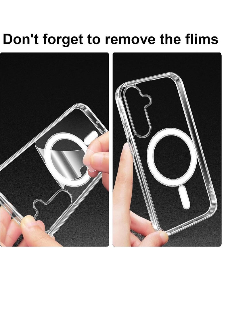 Samsung Galaxy A35/A55 Case Clear [Anti-Yellowing] [Compatible with MagSafe Magnetic] [Anti-Drop and Shockproof] Slim Phone Cover (Clear) - Image 3