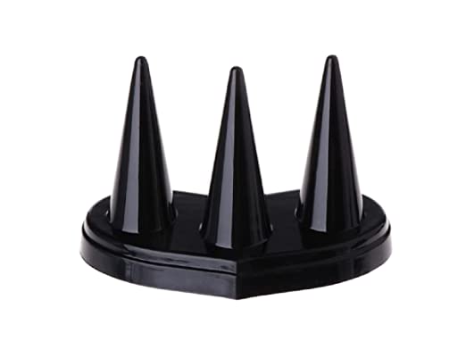DOOR STEP SHOPPING Finger Ring Display Holder 3 Mounts Decor Storage Jewellery Stand Rack Accessories Combo 3 Pcs Black - Image 1