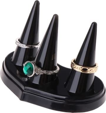 DOOR STEP SHOPPING Finger Ring Display Holder 3 Mounts Decor Storage Jewellery Stand Rack Accessories Combo 3 Pcs Black - Image 2