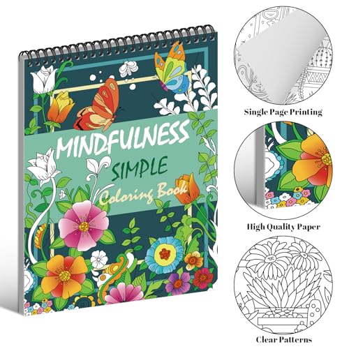Kalysky Easy and Cozy Adult Coloring Book Set, 3 Pack Stress Relief Coloring Books for Adults Relaxation, Flower Inspirational Quotes Designs. - Image 3