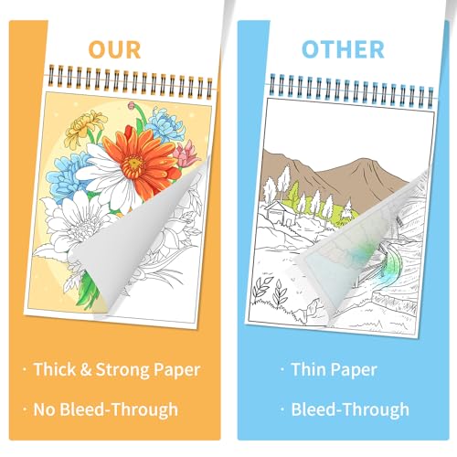 Kalysky Easy and Cozy Adult Coloring Book Set, 3 Pack Stress Relief Coloring Books for Adults Relaxation, Flower Inspirational Quotes Designs. - Image 5