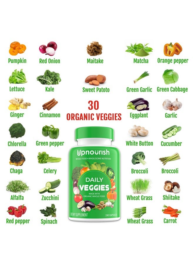UpNourish Organic Fruits and Veggies Supplement - Support Diet Balance, Body Cleanse & Energy - 480 Fruits and Super Greens Capsules from Nature - Fruit and Vegetable Supplements for Adults & Kids - Image 5