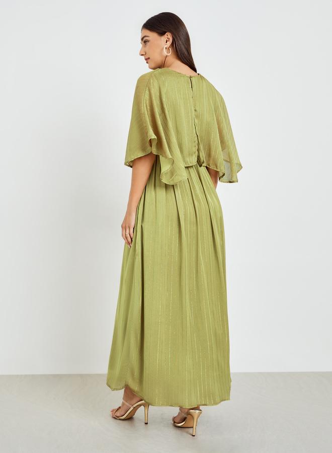 ستايلي فستان طويل بأكمام كيب - Image 5