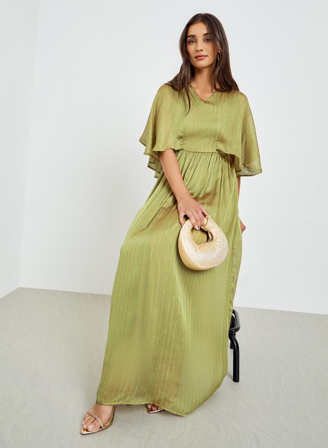 ستايلي فستان طويل بأكمام كيب - Image 1