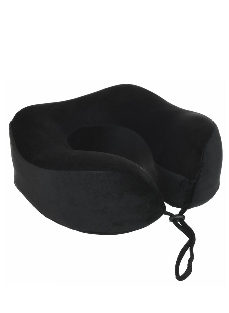 HT Memory Foam Travel Neck Pillow, Black - Image 1