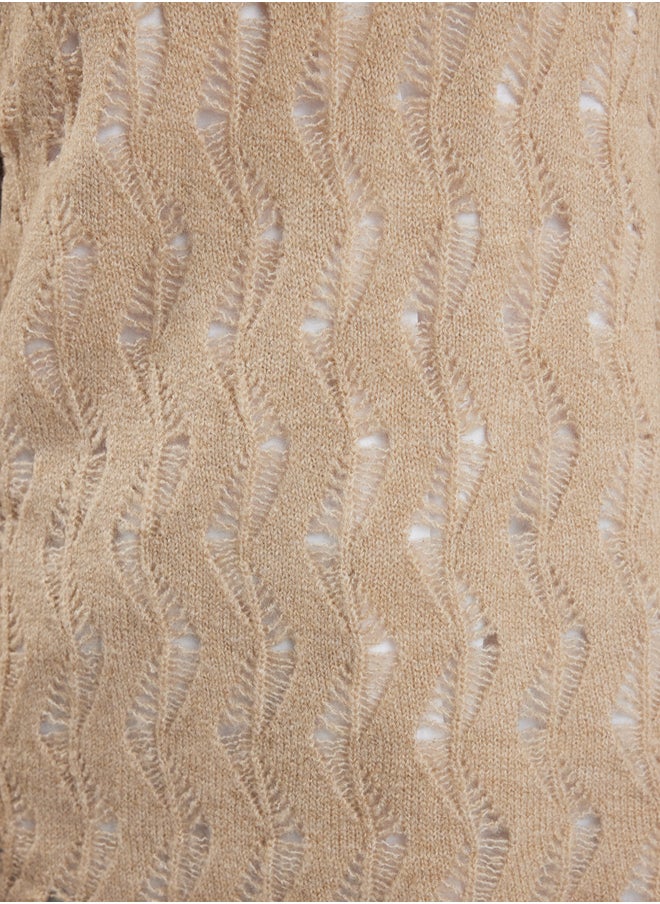 trendyol Mink Openwork/Hole Knitwear Sweater TCTAW25AK00019  - Image 4