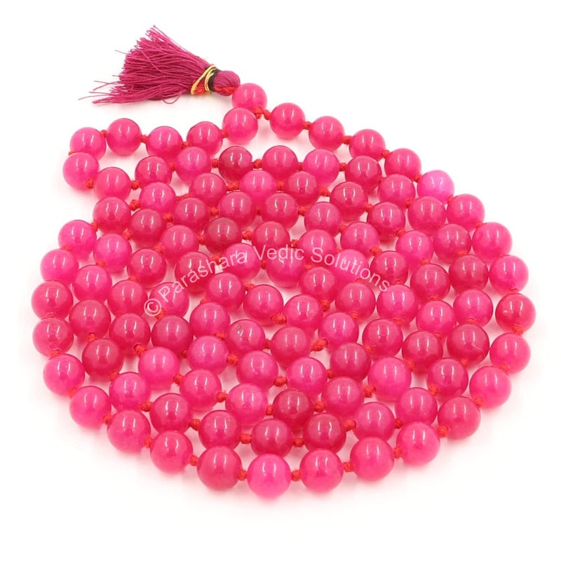 ARKAM Pink Hakik Mala/Pink Agate Mala/Pink Hakeek Mala/Pink Stone Mala (Size: 6mm, Length: 30 inches, Beads: 108+1) - Image 5
