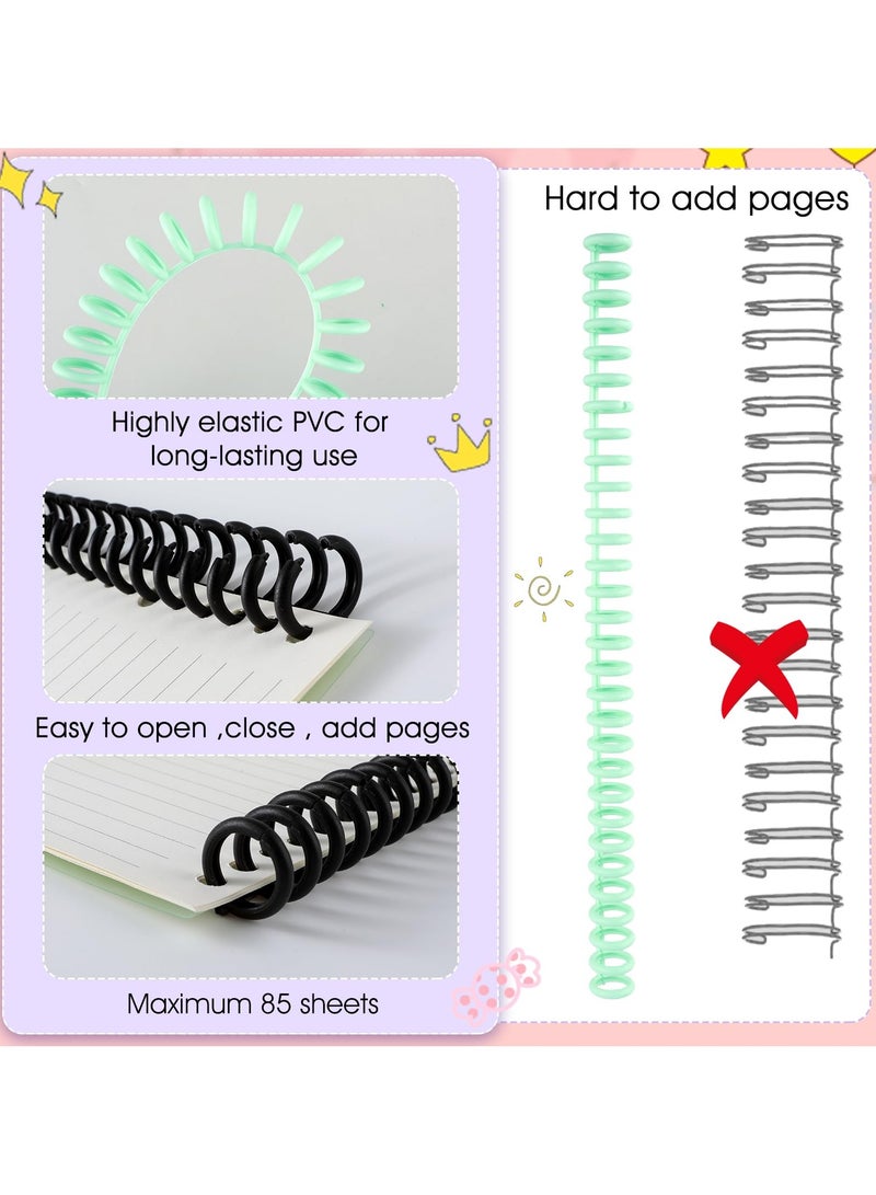 NajmStyle 6 Pcs Comb Binding Spines 1/2" Diameter 30 Ring Plastic Binder Combs and Spines Binding Easy Edit Spines for Teacher Student Document Notebook File Making, 85 Sheet Capacity, 6 Colors - Image 3