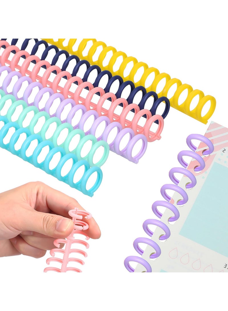 NajmStyle 6 Pcs Comb Binding Spines 1/2" Diameter 30 Ring Plastic Binder Combs and Spines Binding Easy Edit Spines for Teacher Student Document Notebook File Making, 85 Sheet Capacity, 6 Colors - Image 1