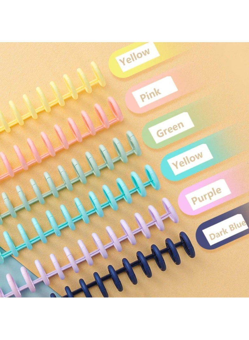 NajmStyle 6 Pcs Comb Binding Spines 1/2" Diameter 30 Ring Plastic Binder Combs and Spines Binding Easy Edit Spines for Teacher Student Document Notebook File Making, 85 Sheet Capacity, 6 Colors - Image 2