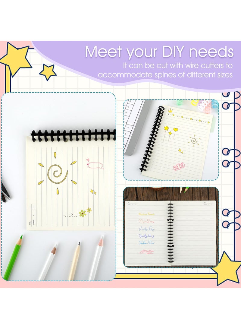 NajmStyle 6 Pcs Comb Binding Spines 1/2" Diameter 30 Ring Plastic Binder Combs and Spines Binding Easy Edit Spines for Teacher Student Document Notebook File Making, 85 Sheet Capacity, 6 Colors - Image 5