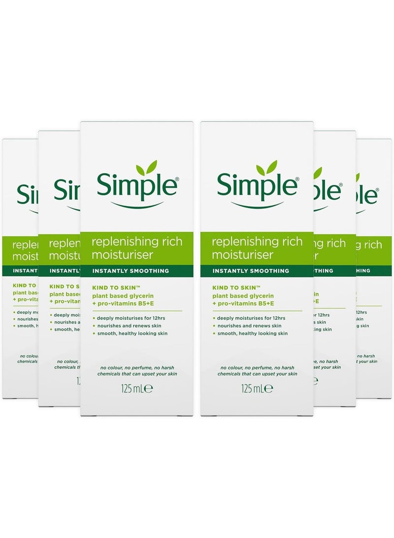 simple 6 x Kind to Skin Replenishing Rich Moisturiser 125ml - Image 1