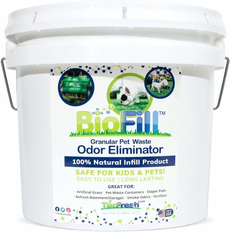BioFill BioTurf Granular Turf Infill – Yard Odor Eliminator for Artificial Grass & Dog Runs – Natural Turf Deodorizer for Pet Urine & Feces Neutralizer – Safe for Kids & Pets – 1 Gallon Pail - Image 1