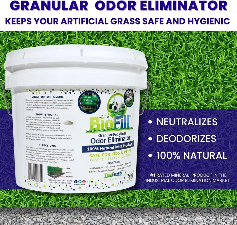 BioFill BioTurf Granular Turf Infill – Yard Odor Eliminator for Artificial Grass & Dog Runs – Natural Turf Deodorizer for Pet Urine & Feces Neutralizer – Safe for Kids & Pets – 1 Gallon Pail - Image 2