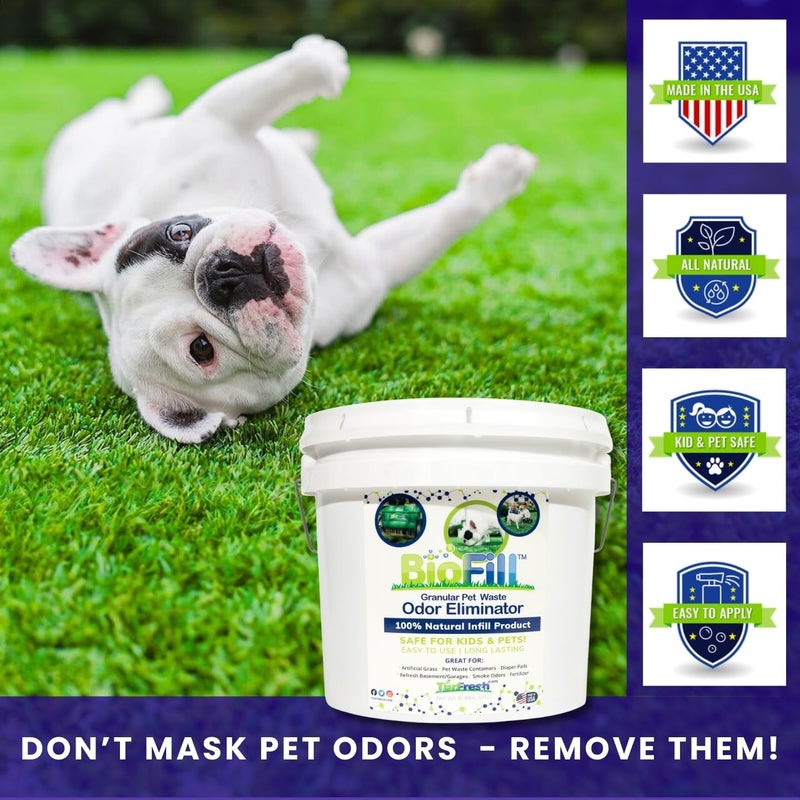 BioFill BioTurf Granular Turf Infill – Yard Odor Eliminator for Artificial Grass & Dog Runs – Natural Turf Deodorizer for Pet Urine & Feces Neutralizer – Safe for Kids & Pets – 1 Gallon Pail - Image 3