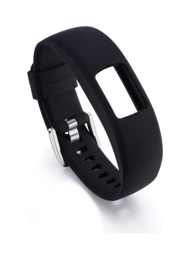 NIBEMINENT Gloss And Colour Integrated Silicone Strap For Garmin Vivofit 4 Black - Image 1