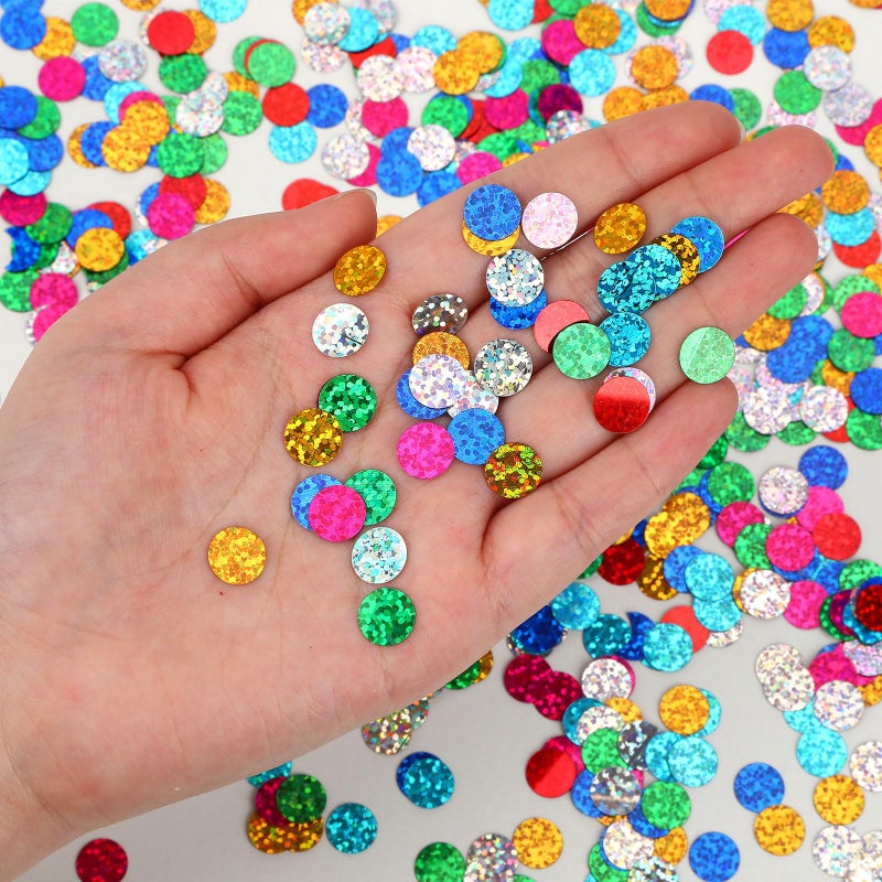 MARFOREVER Multicolor Sparkle Foil Confetti, Glitter Round Confetti Birthday Scatter Table Metallic Sequin Sprinkles Circle Dots for Baby Shower Wedding Christmas Valentine Party Decorations - Image 4