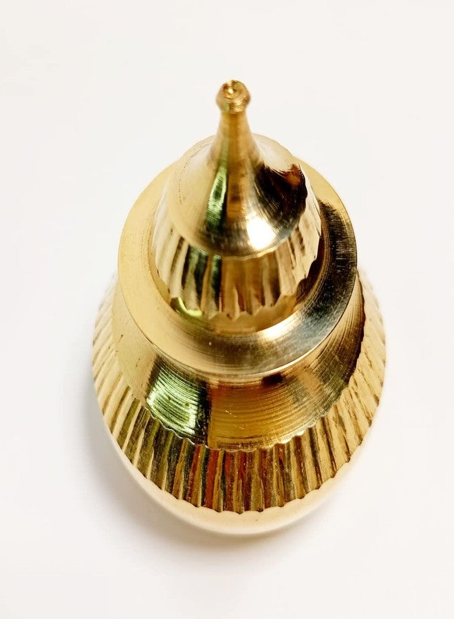 MAYAPURI Handmade Pital Sindur Dani | Sindoor Dibbi/Kumkum Box, Golden - Image 5
