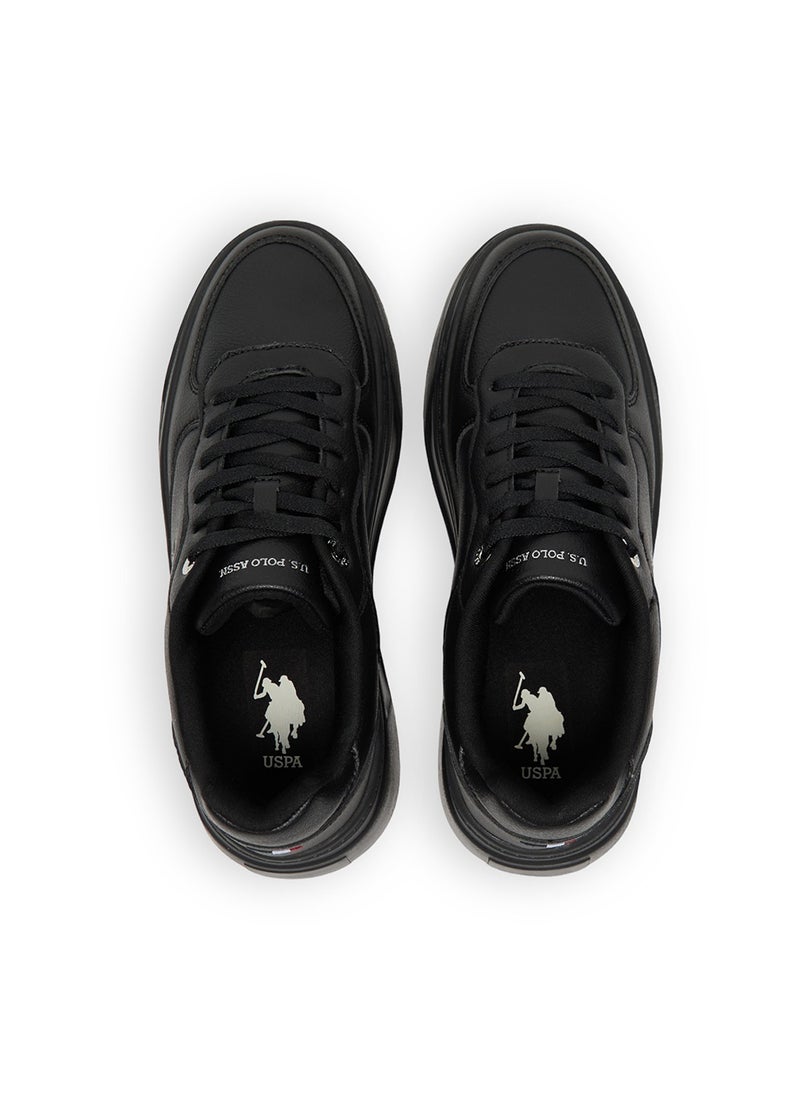 U.S. Polo Assn. Women's Stylish Black Low-Top Casual Sneakers - Chunky Outsole With Foam Padding, Lace-Up Design for Everyday Style  - Image 5