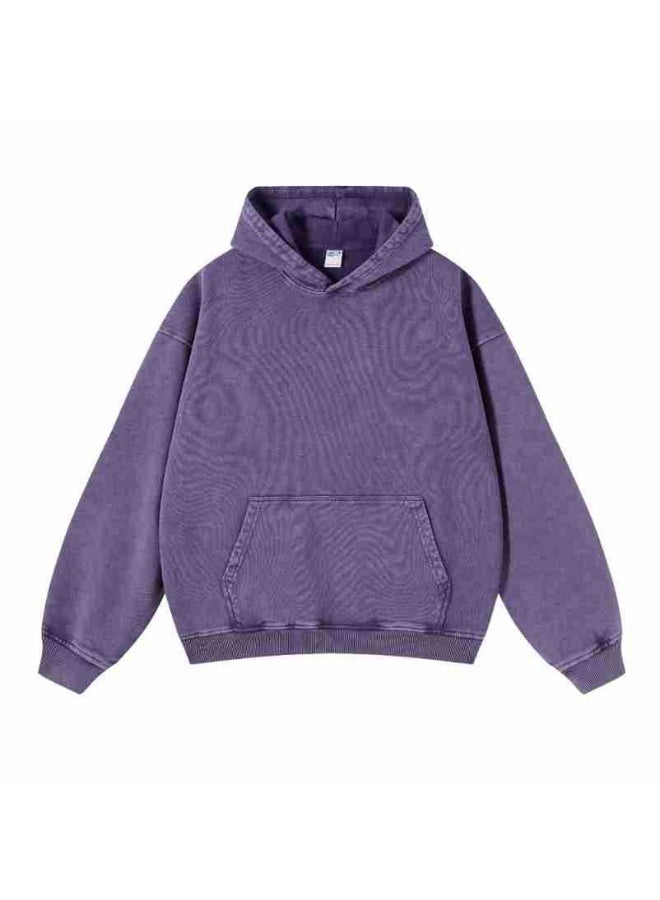 NIBEMINENT American Retro  Sweatshirt for Men and Women Spring and Autumn Washed Vintage  Loose Hooded Jacket - Image 1