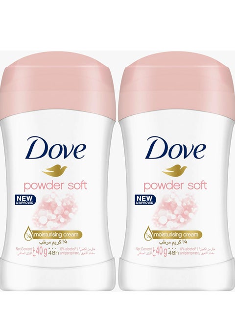 Pack Of 2 Dove Antiperspirant Stick Powder Soft 40g