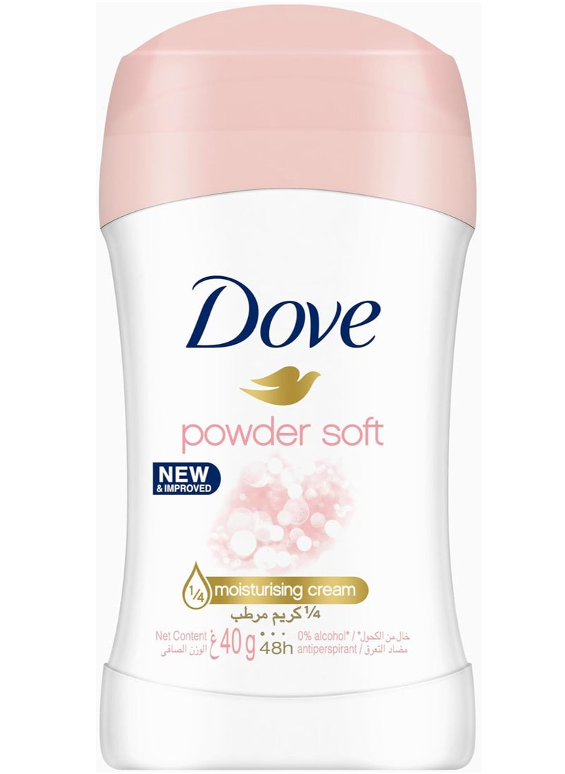 Dove - Pack Of 2 Dove Antiperspirant Stick Powder Soft 40g - Image 1