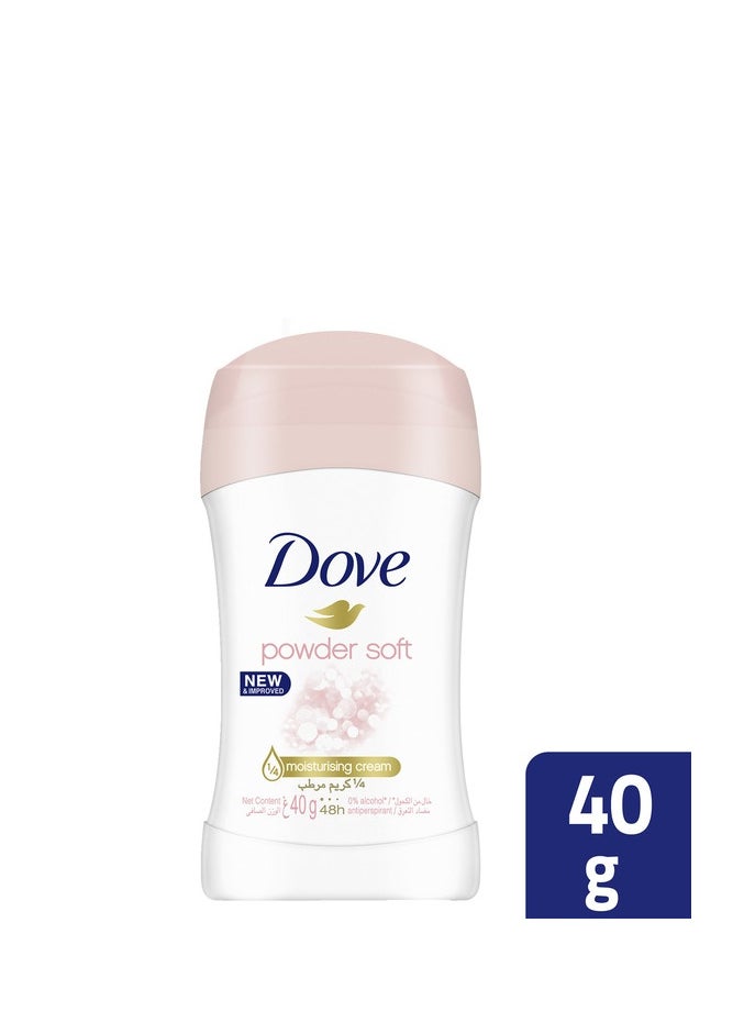 Dove - Pack Of 2 Dove Antiperspirant Stick Powder Soft 40g - Image 1