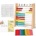 Ranqibo Wooden Abacus for Kids Math 10Row Counting Toy with 100 Beads Number Cards Counting Sticks Educational Counters for Kids Math Gift for Age 3 4 5 6 7 Year Old Boy Girl - Image 3