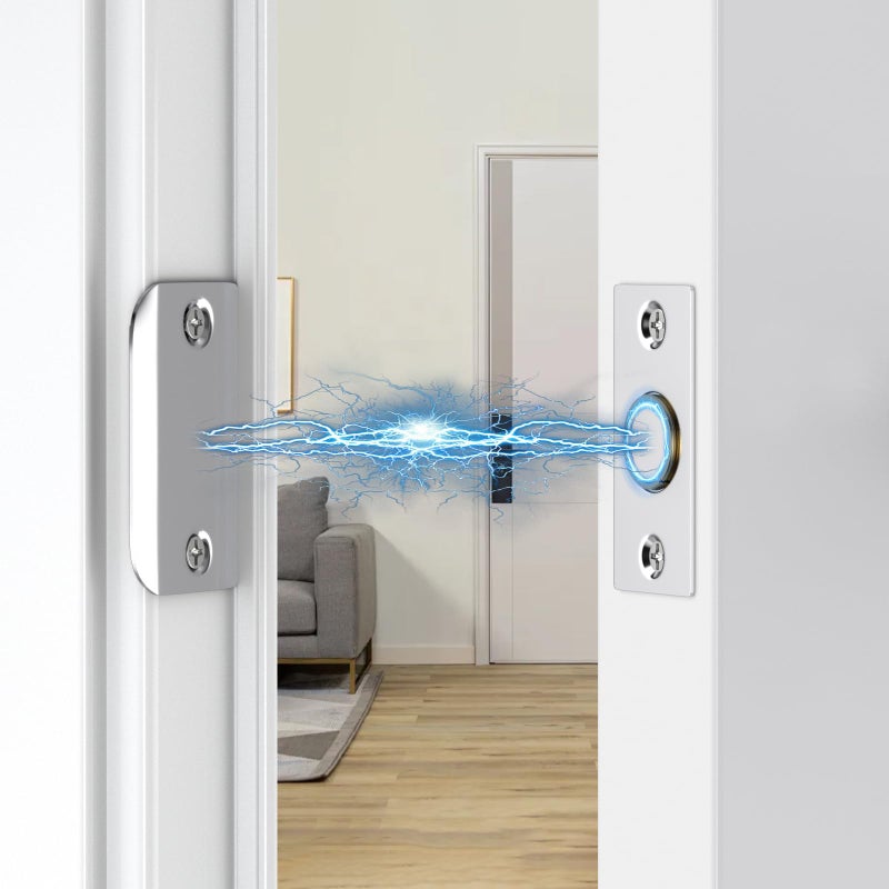 Jiayi Closet Door Ball Magnetic Door Catch Jiayi 2 Pack Adjustable Ball Door Latches Hardware, Silver Ball Catch Top of Door Hidden Roller Latch for Invisible Closet Pantry Magnetic Door Latch Closing - Image 2