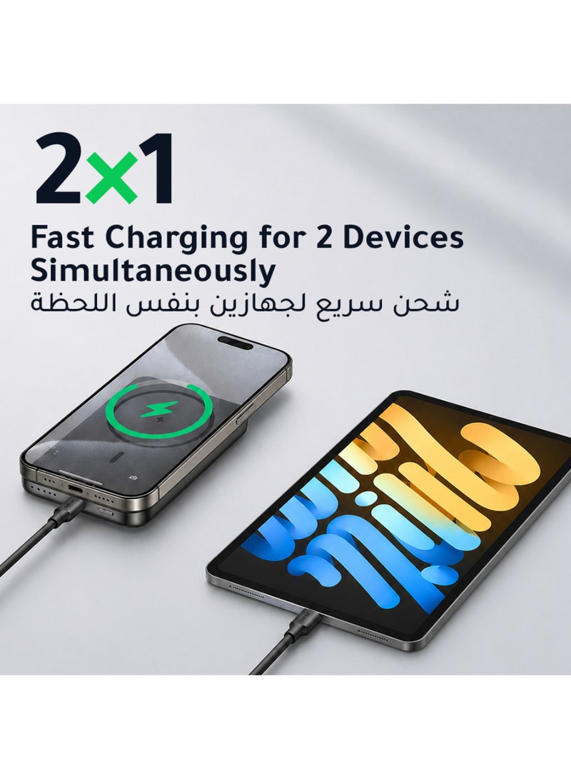 اي اس ار ESR بطارية شحن ماج سيف متنقلة 10000mAh (Qi2 معتمد) شحن سريع 15 واط، مع مسند قابل للطي، شاشة LED، شاحن MagSlim 27 واط، أسود 10000 mAh - Image 3