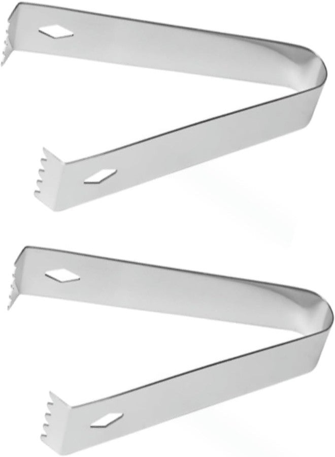 Zhuluck 2 Pack Silver Small Stainless Steel 6 Inch Restaurant Grade Serving Tongs Cooking Tongs for Cooking Food Salad Bartending Stainless Steel Food Tong Serving Tong,for Kitchen and Dining - Image 1