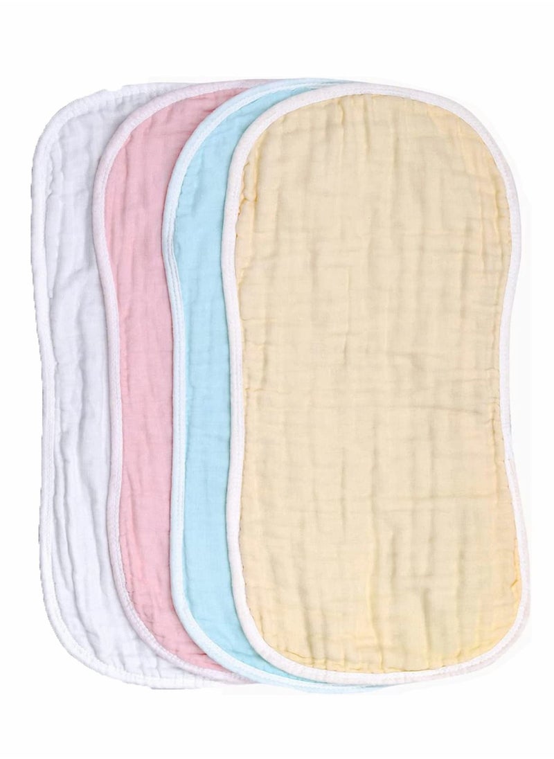 Y&D Muslin Baby Burp Cloths 4 Pack Premium Cotton Burping Rags for Newborn Ultra Soft and Absorbent Unisex Spit Up Boys Girls Perfect Registry Gift  - Image 1