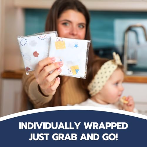 Eli with Love Disposable Bibs Individually Wrapped, Long Sleeve Bib with Crumb Catcher - Waterproof Baby Bibs For Feeding (10 pack) (Sleepy Bear) - Image 4