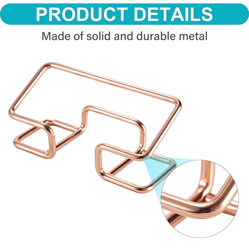 Climberty Metal 1Pcs Visiting Card Holder for Men, Business Card Holder for Desk, Business Card Holder Display Stand, Modern Business Card Organizer, Desktop Business Card Holders (Rose Gold) - Image 2