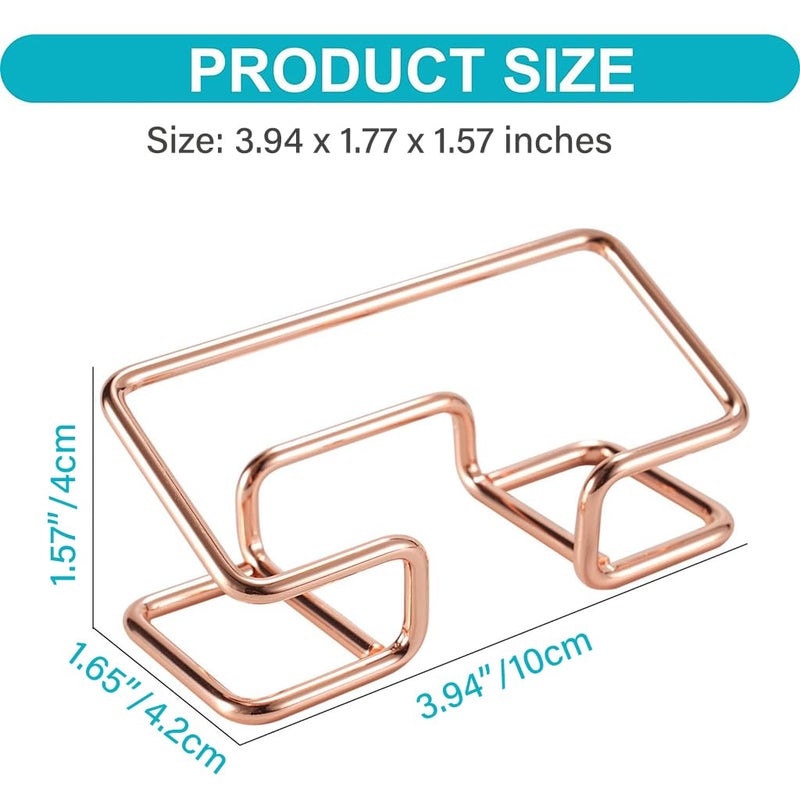 Climberty Metal 1Pcs Visiting Card Holder for Men, Business Card Holder for Desk, Business Card Holder Display Stand, Modern Business Card Organizer, Desktop Business Card Holders (Rose Gold) - Image 4