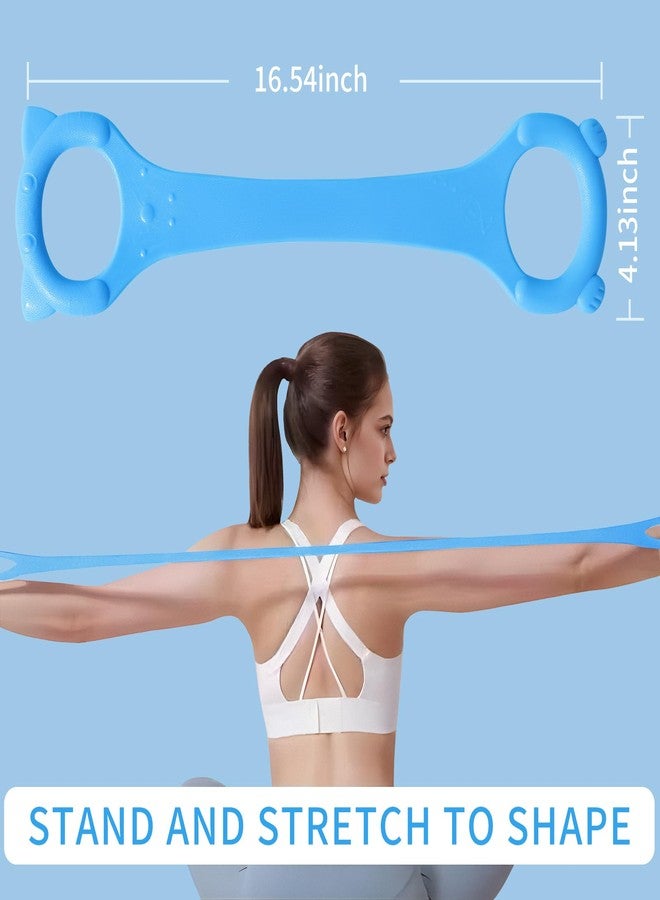 Spectent Figure 8 Fitness Resistance Band with Handles, Arm & Back Training Elastic Rope for Pure Barre Workout, Chest, Shoulder Stretching Exercise Equipment for Yoga, Pilates & Physical Therapy, Blue - Image 4