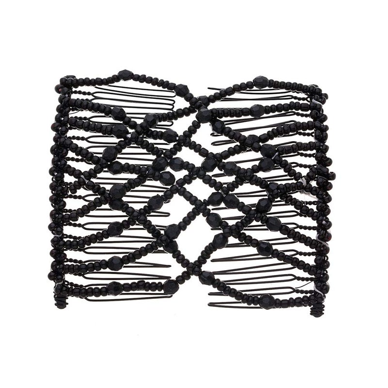 LOVEF Fashion Trend Easy Stretchable Double Combs Magic Hair Combs- Black and White - Image 3