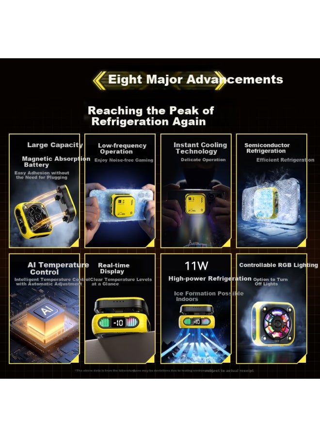 Suoying 【Ai Intelligent Temperature Control】Mobile Phone Radiator Magnetic Back Clip Live Broadcast Special Ipad Tablet Patch Game Wireless Charging Semiconductor Cooling Artifact - Image 1