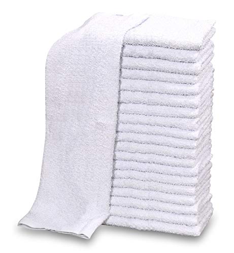GOLD TEXTILES 60 PC New Cotton Blend White Restaurant Bar Mops Kitchen Towels 28oz 5 Dozen 60 White
