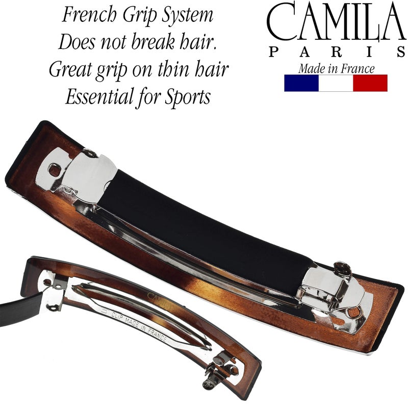Camila Paris AD822 French Hair Barrette Clip for Girls, Tortoise Shell Rubberized Metal Clasp, Strong Hold Grip Hair Clips for Women, No Slip Durable Styling Girls Hair Accessories, Made in France - Image 5