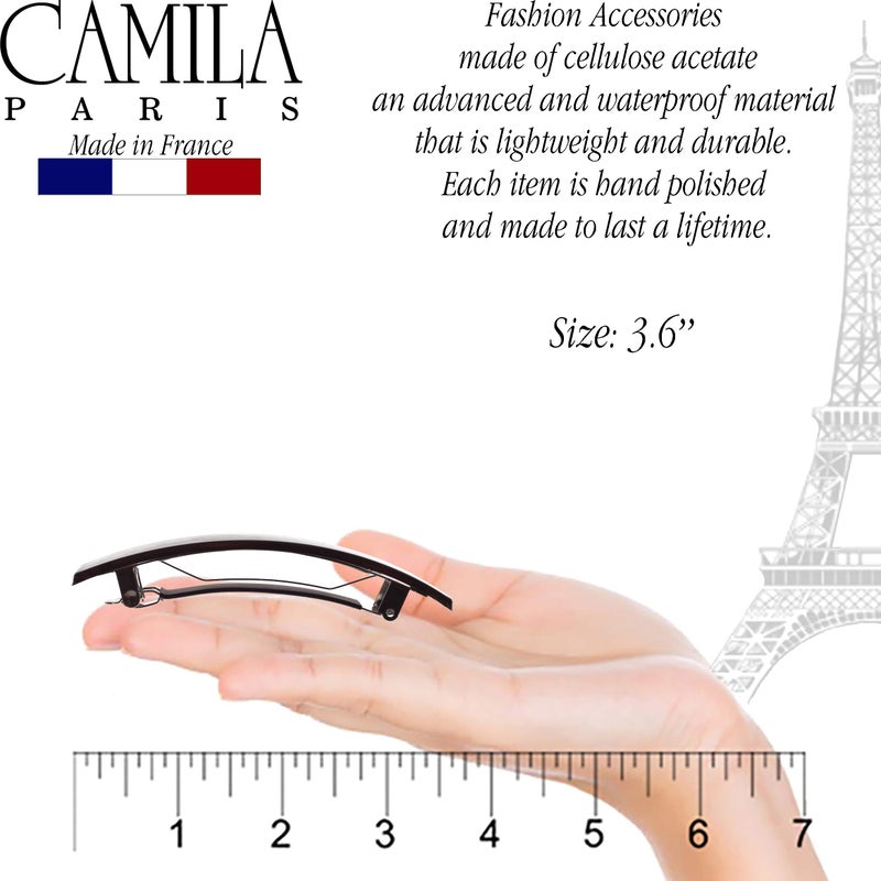 Camila Paris AD822 French Hair Barrette Clip for Girls, Tortoise Shell Rubberized Metal Clasp, Strong Hold Grip Hair Clips for Women, No Slip Durable Styling Girls Hair Accessories, Made in France - Image 3