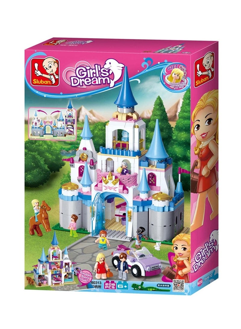 Sluban - Girls Dream Sapphire Romantic Castle 206 Pieces - M38-B0610