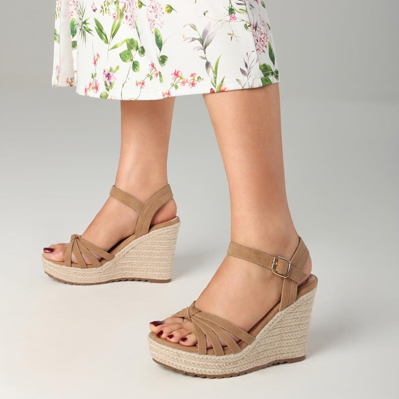 mikarka Sandals for Women 2026: Comfortable Wedge Platform Sandals Women - Braided Espadrilles for Women Ankle Strap Open Toe Wedges Heels Beach Sandals Summer Shoes Brown, US Size 7.5 - Image 5