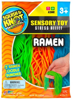Ja-Ru JARU Ramen Textured Stretchy Noodles 1 Ramen Pack Strings  Super Sensory Fidget Toys for Kids and Adults Stocking Stuffers Fidget Pack Autism Anxiety Tactile Toy Kids Party Favor RAMEN47991 
