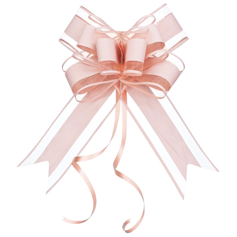 WEWILUCK Pull Bows for Presents - Large Light Pink Gift Bows for Gift Baskets, Flower Paper Wrapping, Ideal for Women, Party, Valentines Day, and More(6 inches, 15PCS) - Image 1