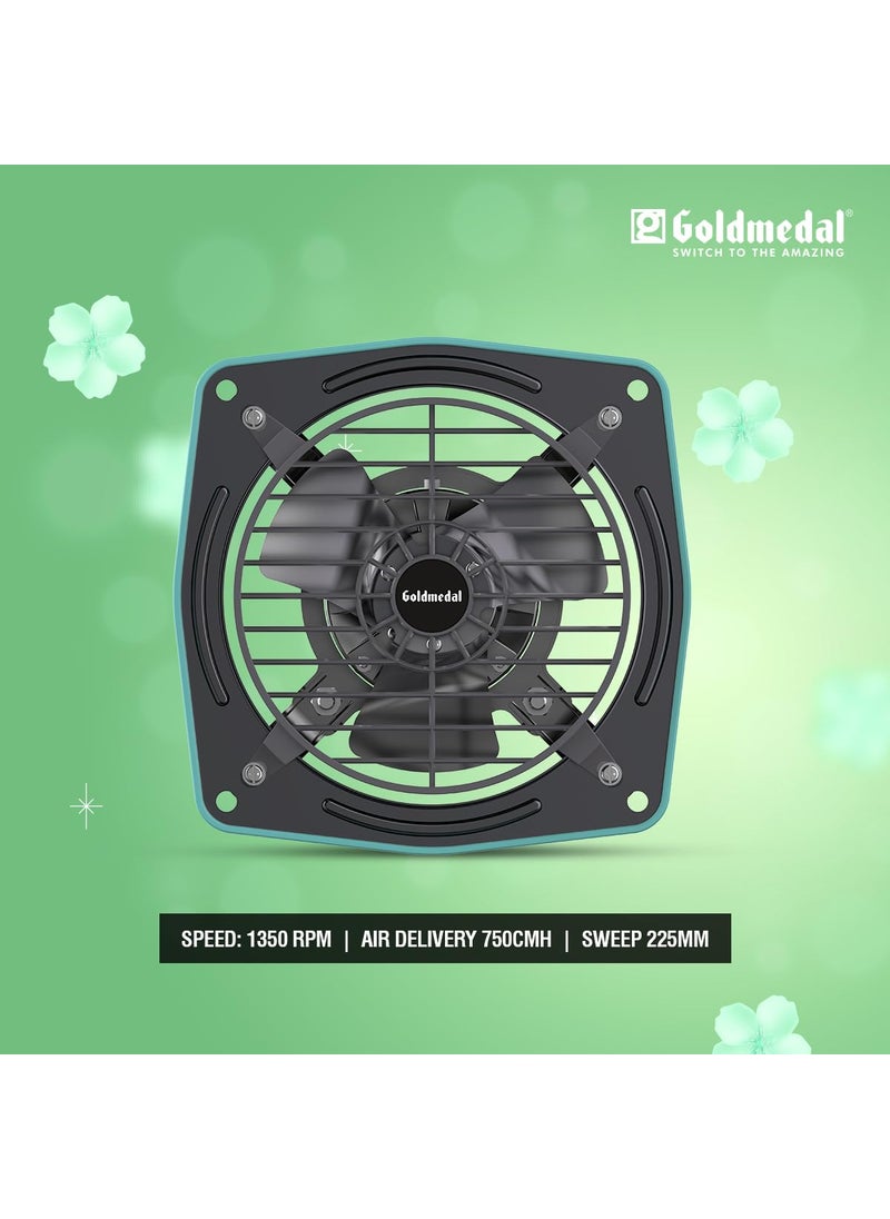 GOLD MEDAL Goldmedal Havoc 225 MM Ventilation Fan for Kitchen Bathroom and Office with Strong Air Suction Cutout Size 225 mm Grey  - Image 4