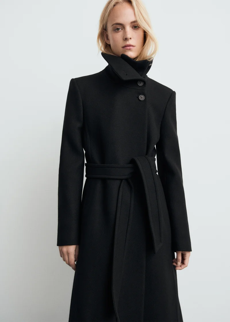 MANGO  Manteco wool coat with belt for Women | Best Price UAE