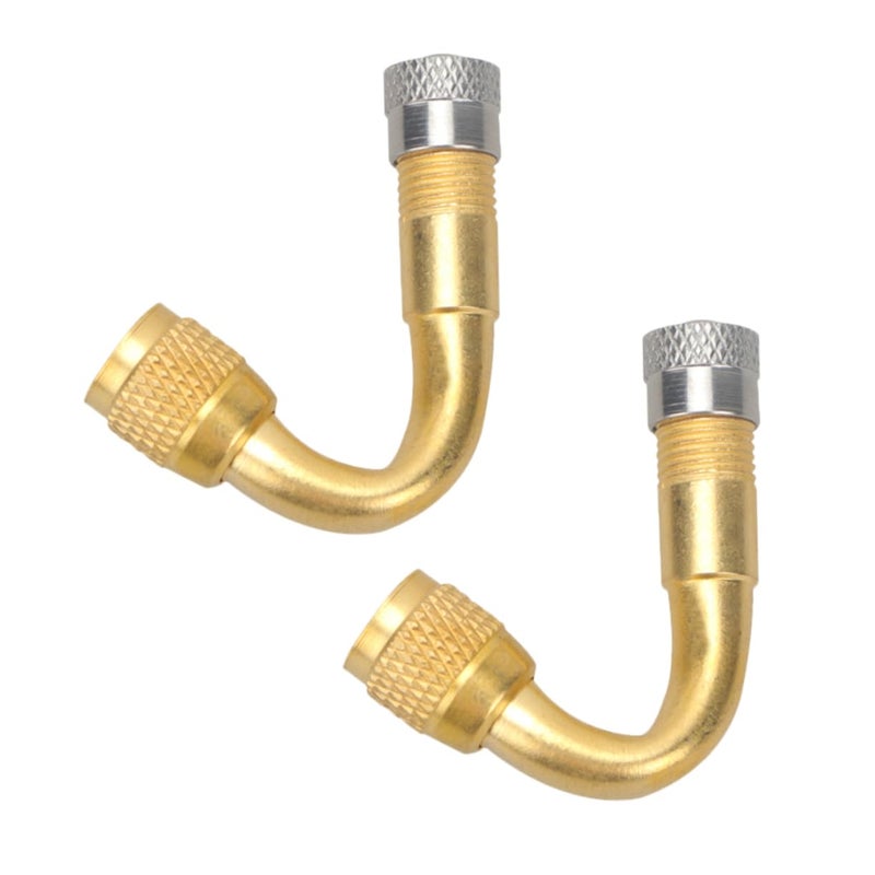 Gold Tire Valve Stem Extenders 2 Pack for Cars Motorcycles Easy Inflation Pumping - Image 2